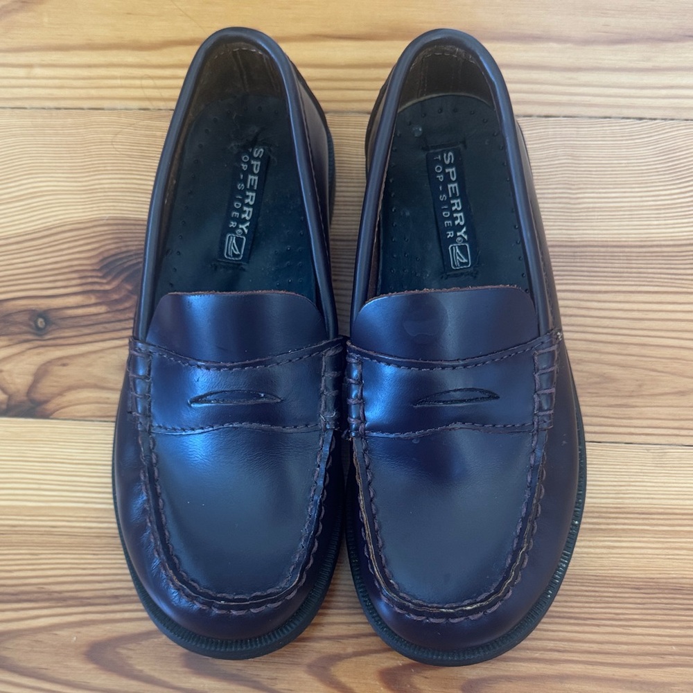 Sperry Boy’s Dark Brown Colton Leather Loafers size 13